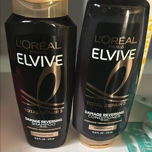 L'Oreal Elvive Total Repair 5 Shampoo & Conditioner - Black and Gold two